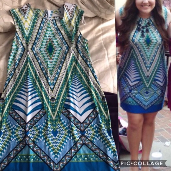 💙MULTICOLOR AZTEC PRINT DRESS - Picture 2 of 7